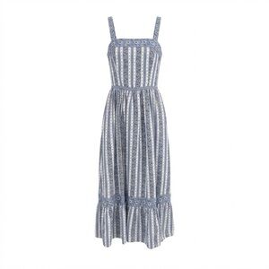 Max Studio Blue‎ Ribbon Print Maxi Dress S Cottagecore